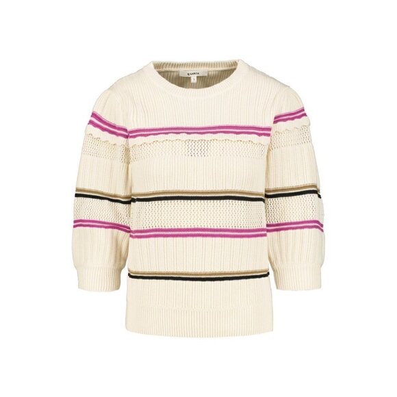 NWT GARCIA Cream Multicolor Striped Knit Top - Picture 3 of 7